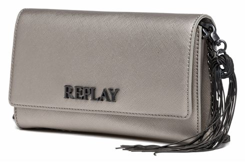 REPLAY Crossbody Bag Shiny Silver