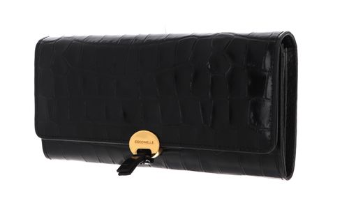 COCCINELLE Dot Croco Shiny Soft Wallet Noir