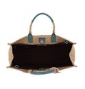 COCCINELLE Never Without Bag Rafia Handbag Natural / Aqua COCCINELLE Never Without Bag Rafia Handbag Natural / Aqua
