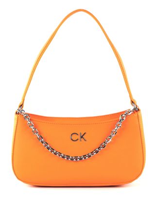 Calvin Klein Re-Lock Shoulder Bag W Chain Orange Flash