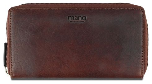 mano Don Simon Long Zip Wallet Brown