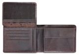 mano Don Luca Coin Wallet with Flap Dark Brown