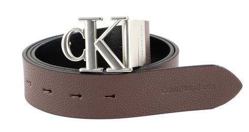 Calvin Klein CKJ Monogram Hardware Rev Belt 35MM W90 Bitter Brown / Black