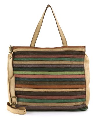 CATERINA LUCCHI Shopping Bag M Righe Multicolor - T / Cognac