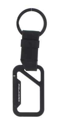 PIQUADRO Harper Keychain With Double Carabiner Hook Nero