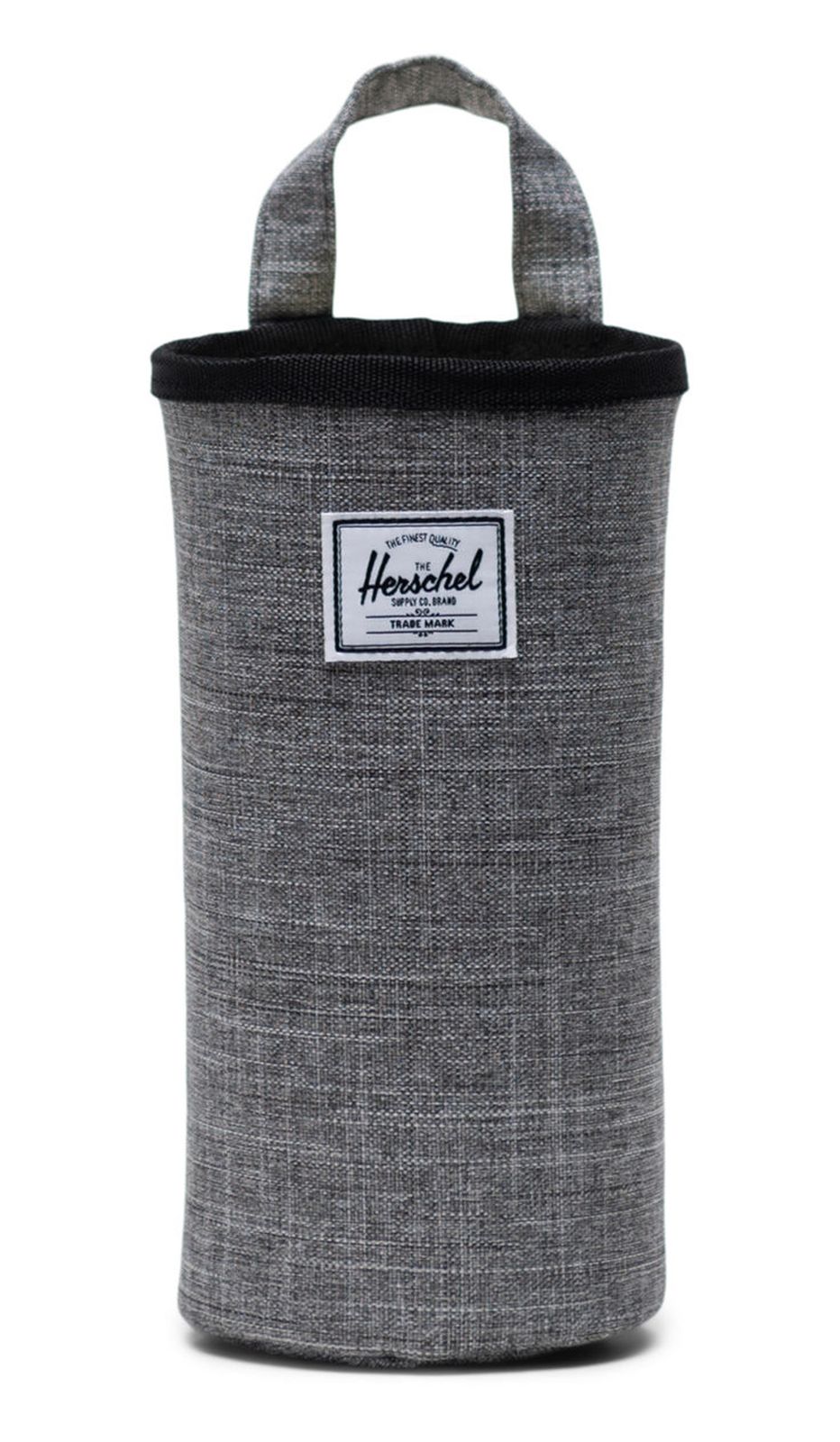 Herschel Supply Co. Alexander Insulated Recycled Polyester Zip Tote and Bottle Holder Raven Crosshatch