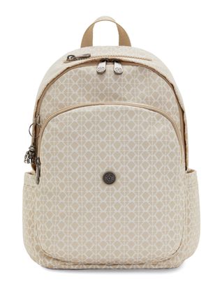 kipling Basic Elevated Delia Backpack M Signature Beige