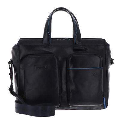 PIQUADRO Blue Square Revamp Slim Computer Portfolio Briefcase Blu Notte