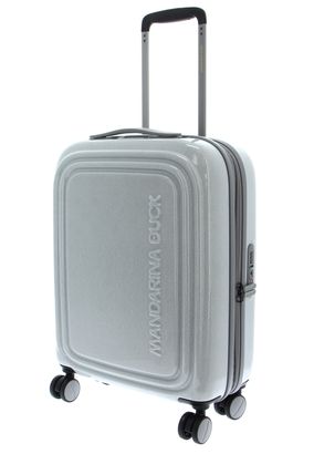 MANDARINA DUCK Logoduck + Glitter Expandable Trolley S Glitter Silver