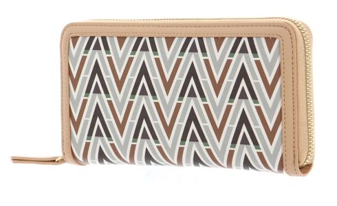 VALENTINO Tonic Zip Around Wallet Beige / Multicolor