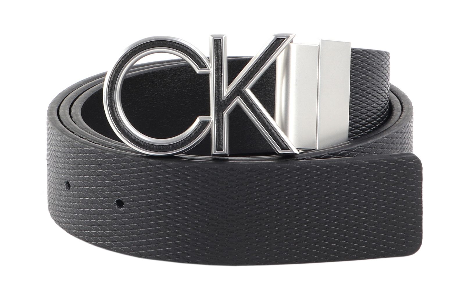 Calvin Klein Adj / Neu Inlay eBay Rev Leather | Textured / Belt 35MM W90 Textured Black