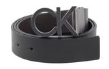 Calvin Klein Logo Adj / Rev Metal Pb Belt 35MM W85 Black / Dark Brown - shortenable Calvin Klein Logo Adj / Rev Metal Pb Belt 35MM W85 Black / Dark Brown - shortenable