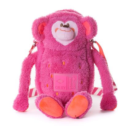 Oilily Books Monkey Shoulder Bag Fuchsia