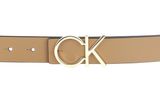Calvin Klein Re-Lock CK Rev Belt 30MM W90 Safari Canvas / Brown Mono