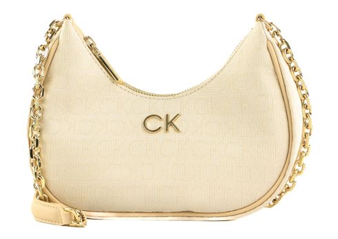 Calvin Klein Re-Lock Shoulder Bag Jacquard S Sand