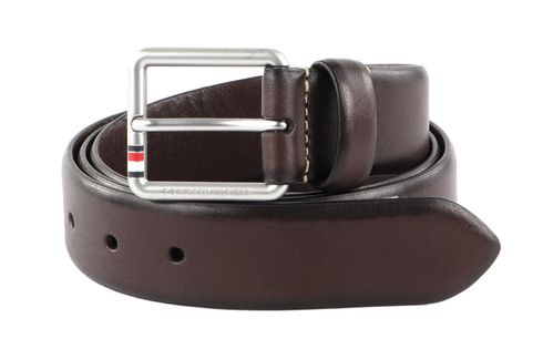 TOMMY HILFIGER Casual Essential Leather Belt 3.5 W80 Tree Bark Brown