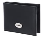 oxmox Leather RFID Protect Pocketbörse Pure Metal Round Black