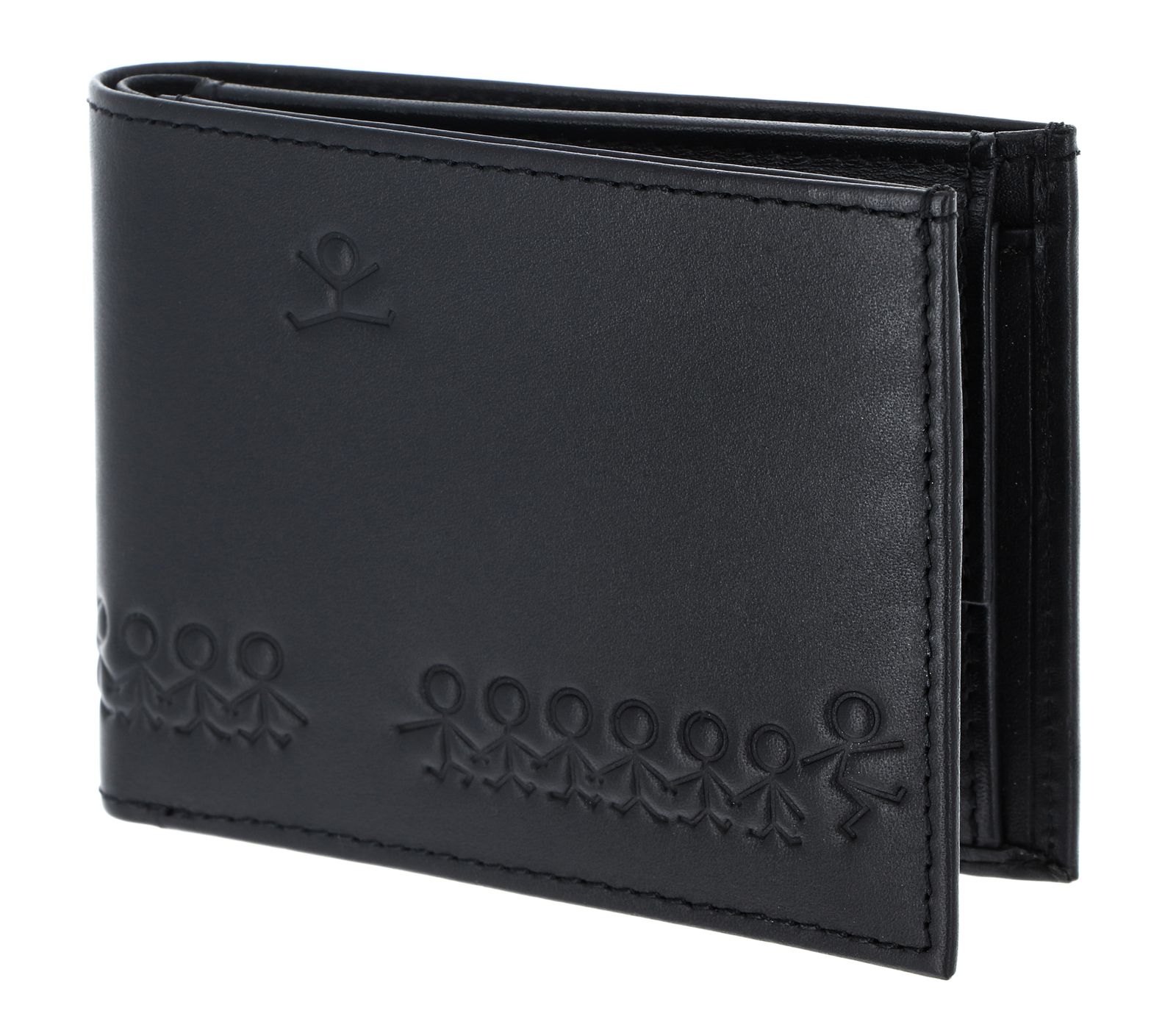 oxmox Leather RFID Protect Pocketbörse Jumping Jack Embossed Black