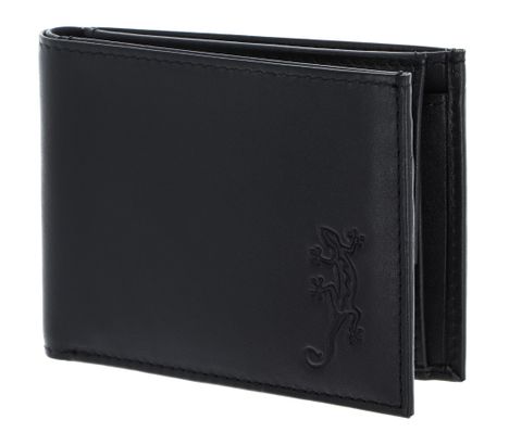 oxmox Leather RFID Protect Pocketbörse Lizard Embossed Black