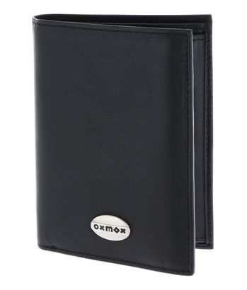 oxmox Leather RFID Protect Kombibörse Pure Metal Round Black