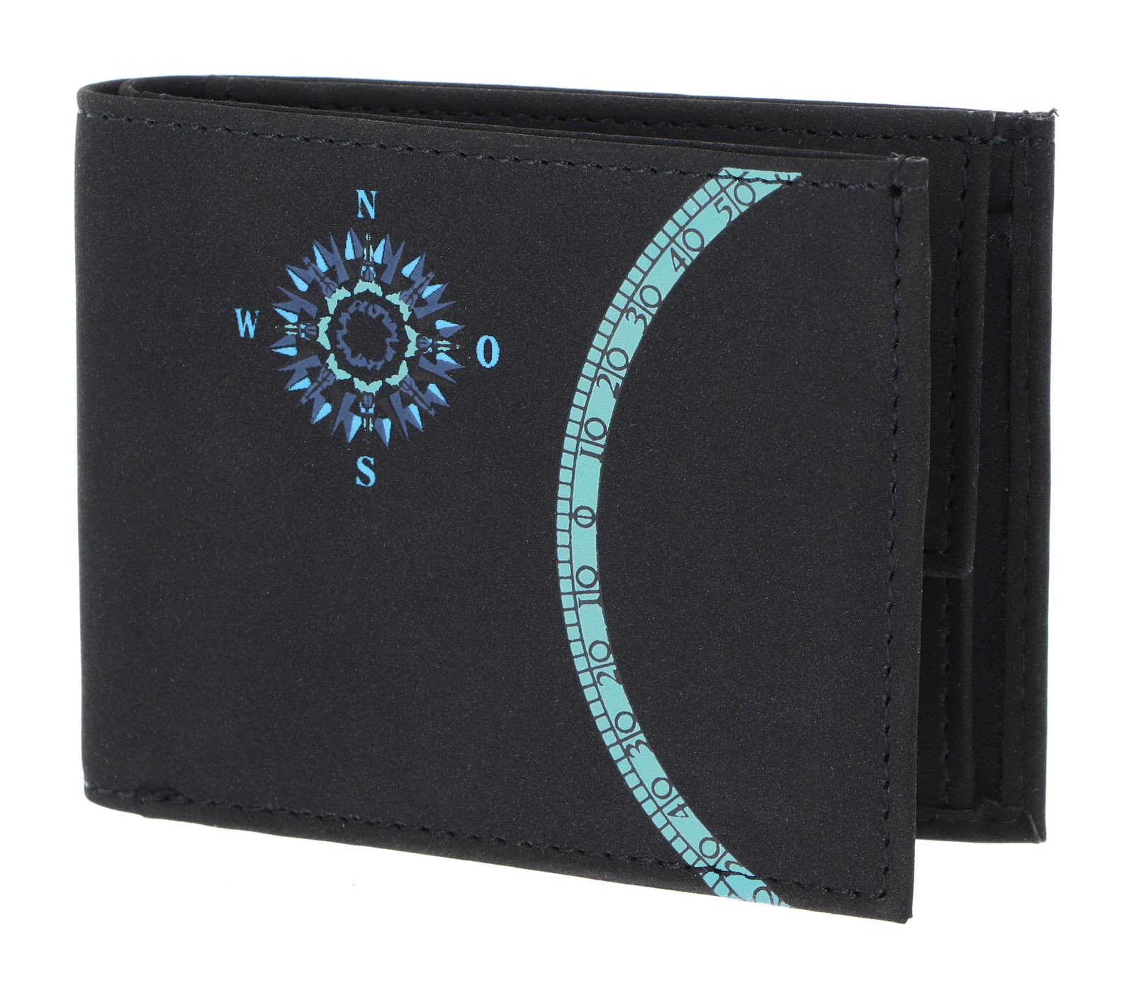 oxmox New Cryptan RFID Protect Pocketbörse Windrose Print Cyan Black