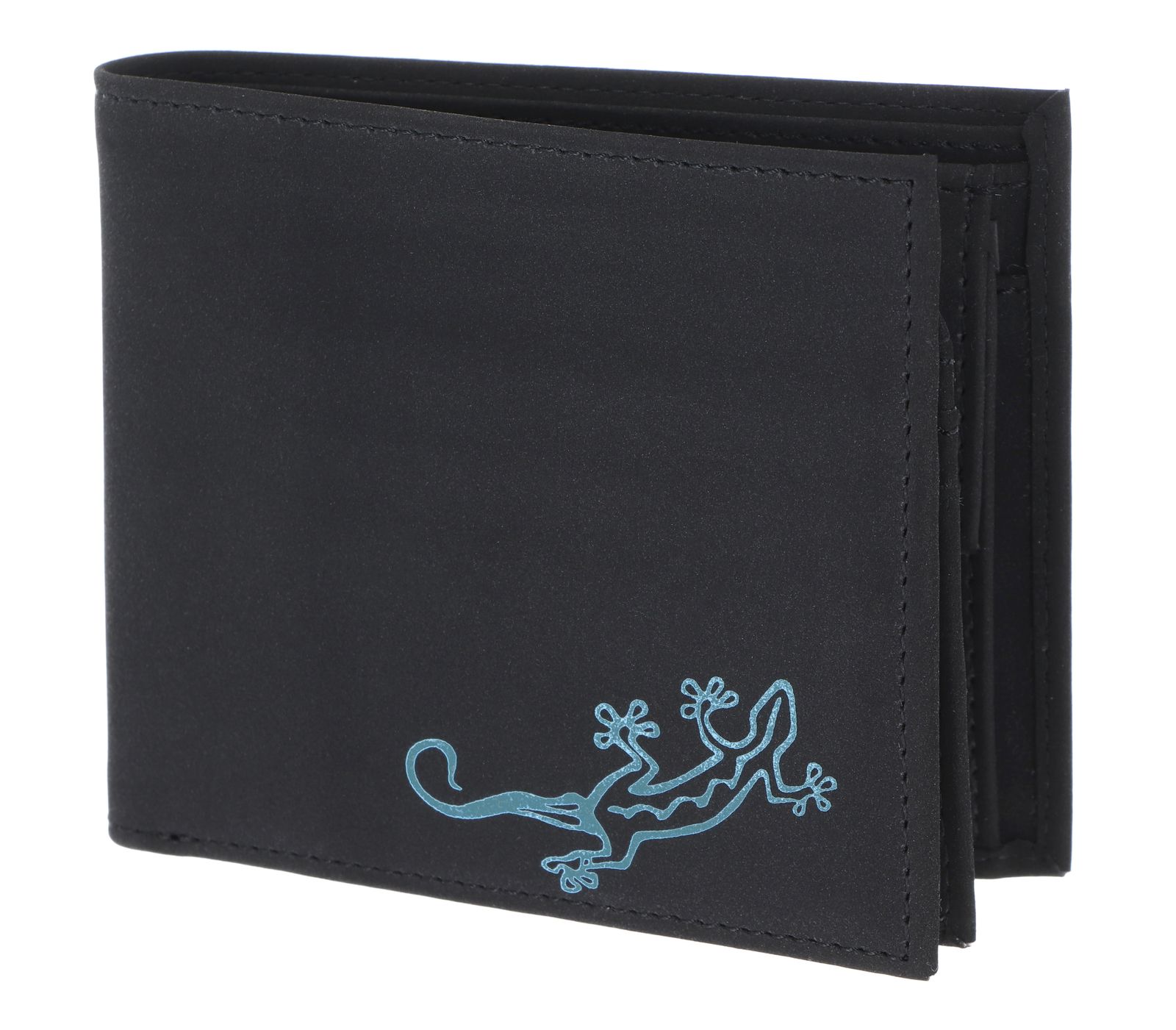 oxmox New Cryptan RFID Protect Querscheinbörse Lizard Print Cyan Black