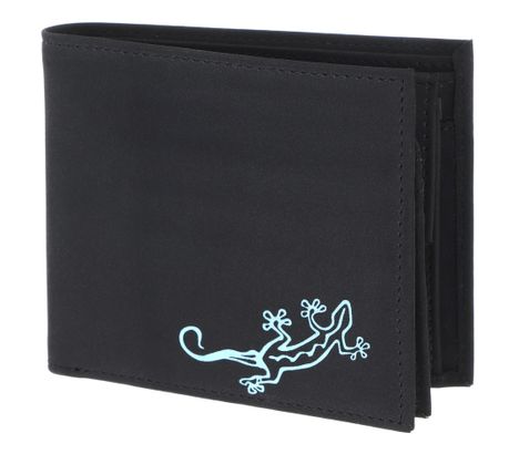 oxmox New Cryptan RFID Protect Querscheinbörse Lizard Print Cyan Black