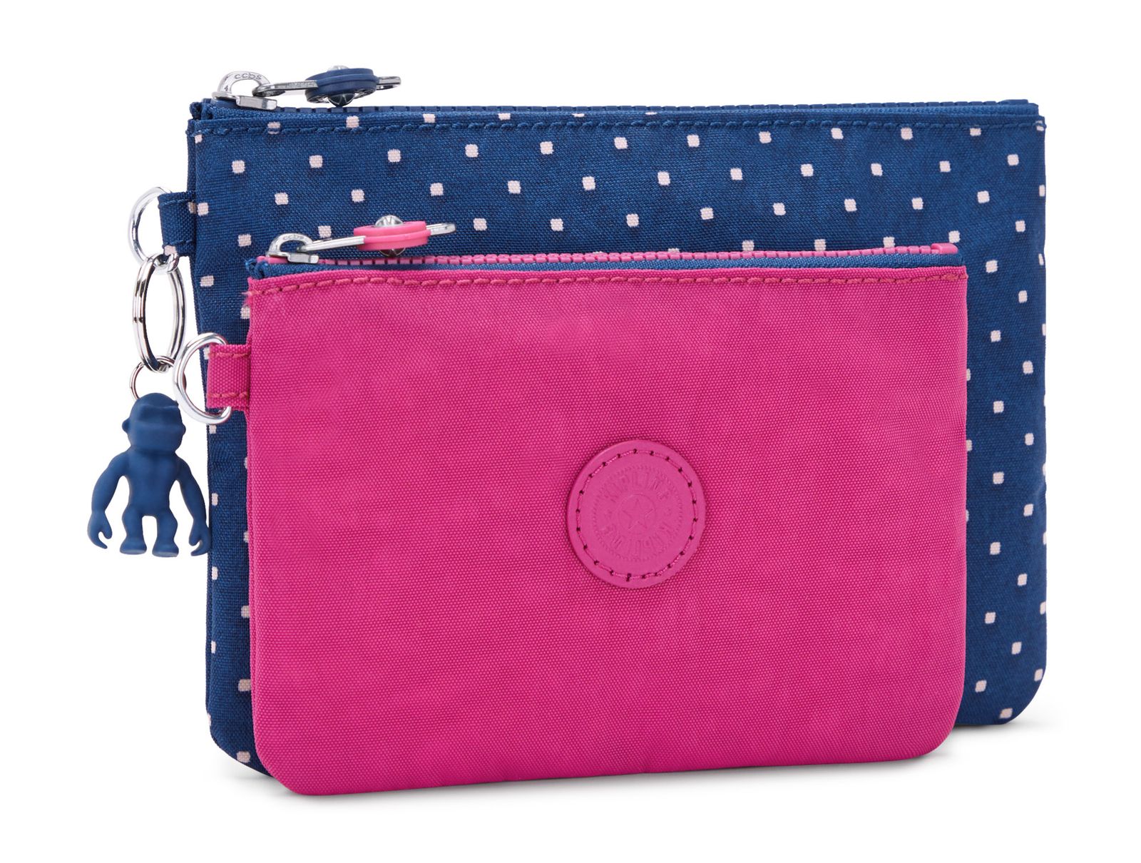 kipling Basic Print Duo Pouch 2 Pouches Soft Dot Blue kipling Basic Print Duo Pouch 2 Pouches Soft Dot Blue