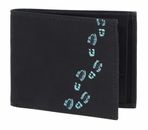 oxmox New Cryptan RFID Protect Pocketbörse Footsteps Print Cyan Black