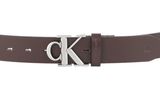 Calvin Klein CKJ Monogram Round Mono Plaque Belt 35MM W110 Bitter Brown