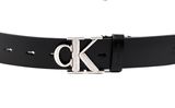 Calvin Klein CKJ Monogram Round Mono Plaque Belt 35MM W115 Black