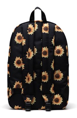 Black backpack with sunflowers best sale