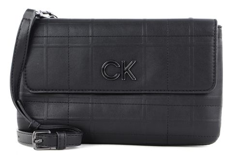 Calvin Klein Re-Lock Xbody with Flap Quilt CK Black