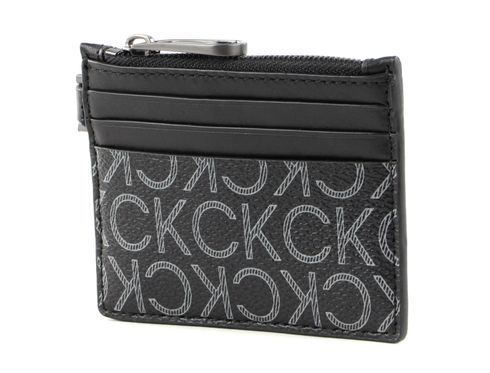 Calvin Klein Subtle Mono 6CC Holder With Zip Black Classic Mono