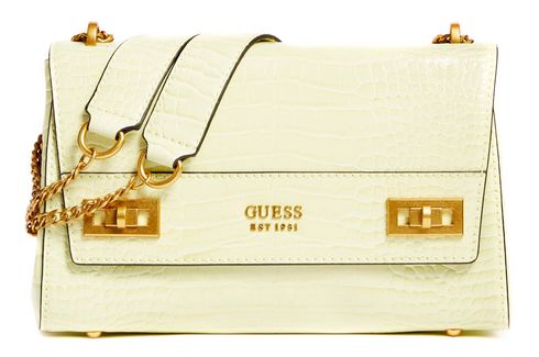 GUESS Katey Croc Danna Flap Shoulder Bag Light Lime