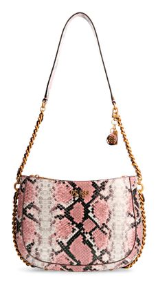 GUESS Abey Hobo Pink Python