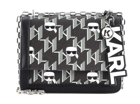 KARL LAGERFELD K / Ikonik Monogram Flap Shoulderbag Black / Multi