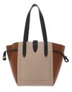 FURLA Net Tote Bag M Greige + Cognac h + Nero