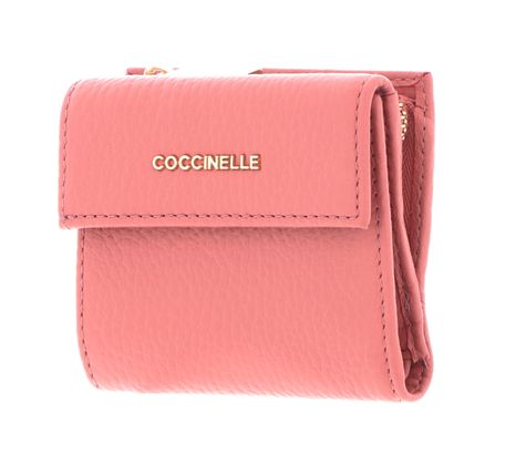 COCCINELLE Metallic Soft Mini Wallet Grainy Leather Camelia