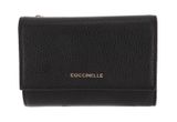 COCCINELLE Metallic Soft Wallet Grainy Leather Noir