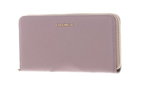 COCCINELLE Metallic Soft Zip Around Wallet Anemone