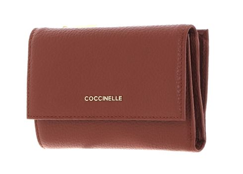 COCCINELLE Metallic Soft Wallet Grainy Leather Brule