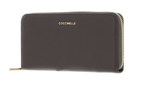 COCCINELLE Metallic Soft Zip Around Wallet Bark