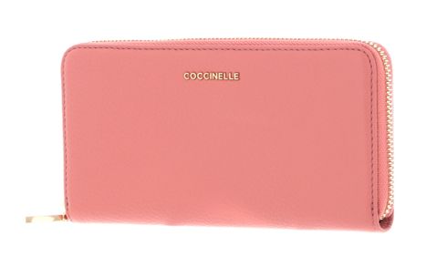 COCCINELLE Metallic Soft Zip Around Wallet Camelia