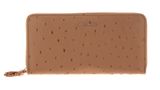 COCCINELLE Tassel Ostrich Zip Around Wallet Nocciola COCCINELLE Tassel Ostrich Zip Around Wallet Nocciola