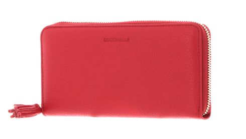 COCCINELLE Tassel Zip Around Wallet Ruby