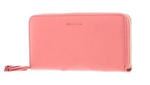 COCCINELLE Tassel Zip Around Wallet Camelia