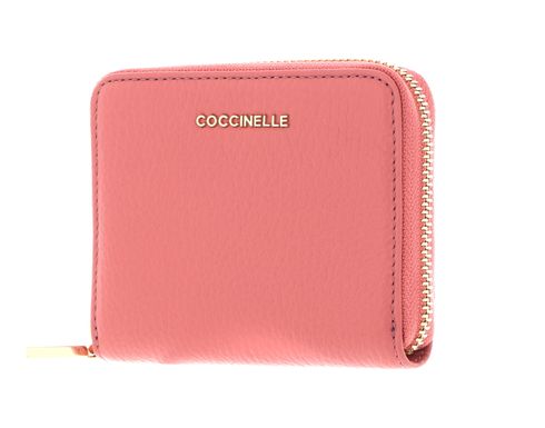 COCCINELLE Metallic Soft Leather Zip Around Wallet Camelia