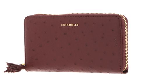 COCCINELLE Tassel Ostrich Zip Around Wallet Carruba