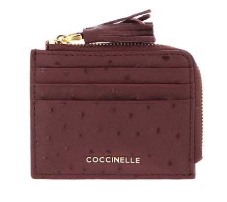 COCCINELLE Tassel Ostrich Credit Card Holder Carruba